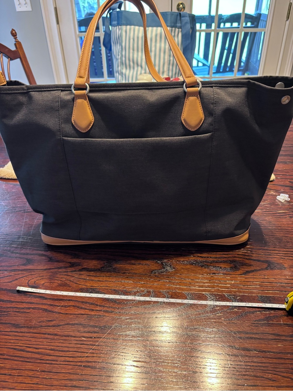 Nordace Black Canvas Tote with Tan Leather Trim - Picture 2 of 6